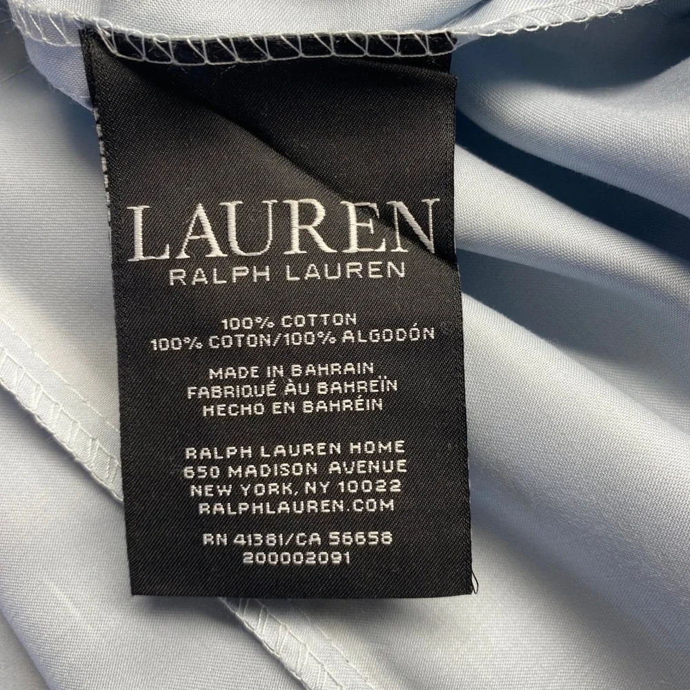 Lauren Ralph Lauren Sheet Set Twin Celestial Blue Dunham Sateen 300TC Cotton